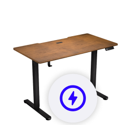 Front left view brown desk