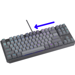 Front Left view keyboard grey