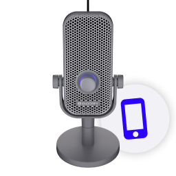 Front view microphone grey
