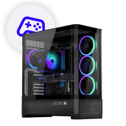 Front Left View Glass Case Fans ARGB