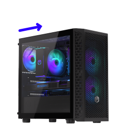 Front left view glass side fans ARGB