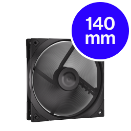 Front view fan black 140 mm