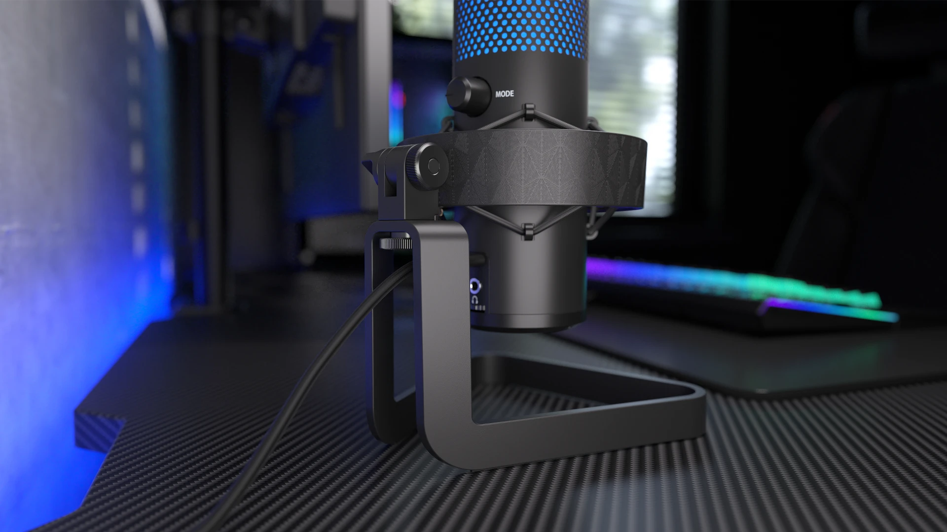 ENDORFY AXIS Streaming EY1B006-Microphone Left View Stand Desk
