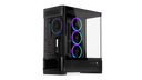 ENDORFY Aquarius 8000 Corona EY2A021-PC Case Back Left View Glass Panel Four Fans I/O Panel