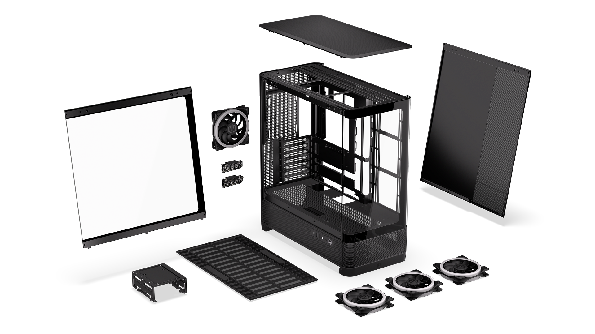 ENDORFY Aquarius 8000 Corona EY2A021-PC Case Explode View Black Disassembled Components