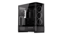 ENDORFY Aquarius 8000 Corona EY2A021-PC Case Front Left View Glass Panel Inside Four Fans