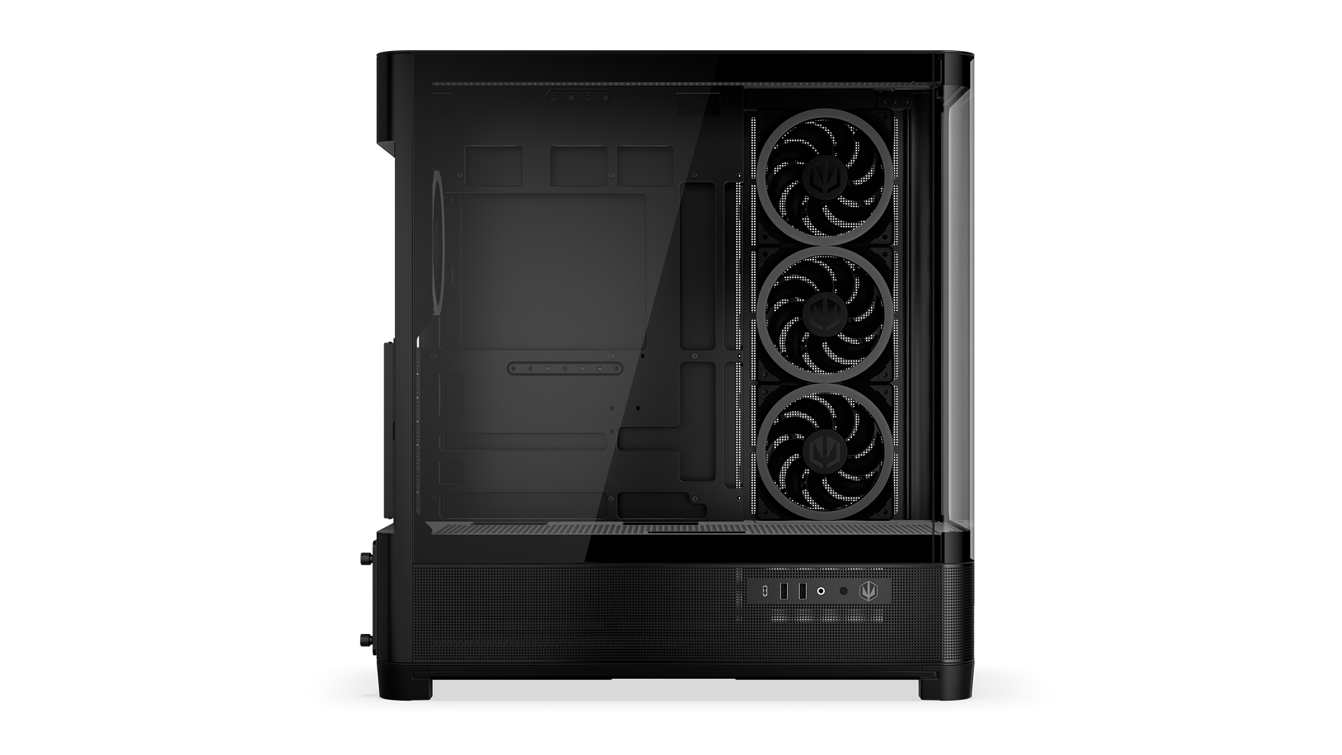 ENDORFY Aquarius 8000 Corona EY2A021-PC Case Left View Glass Panel Inside Fans