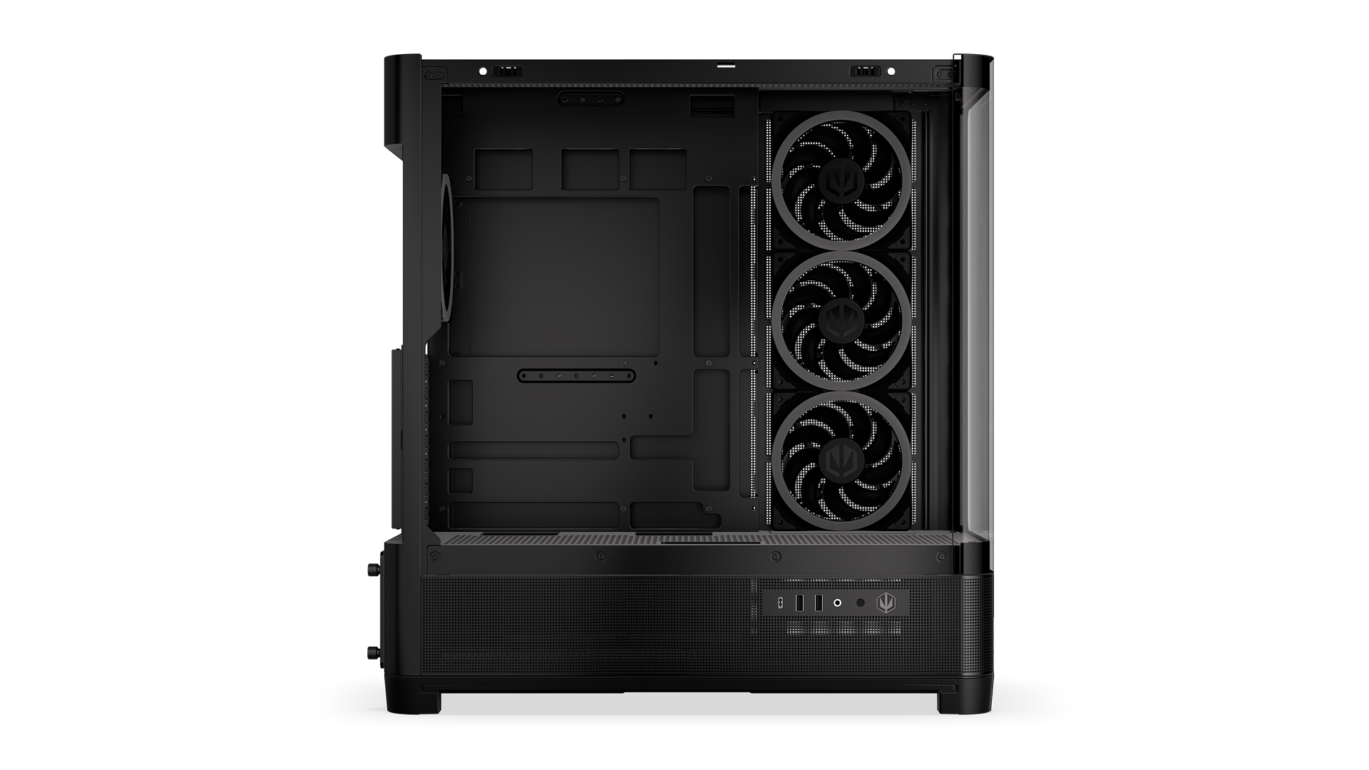 ENDORFY Aquarius 8000 Corona EY2A021-PC Case Left View Removed Panel Inside Fans