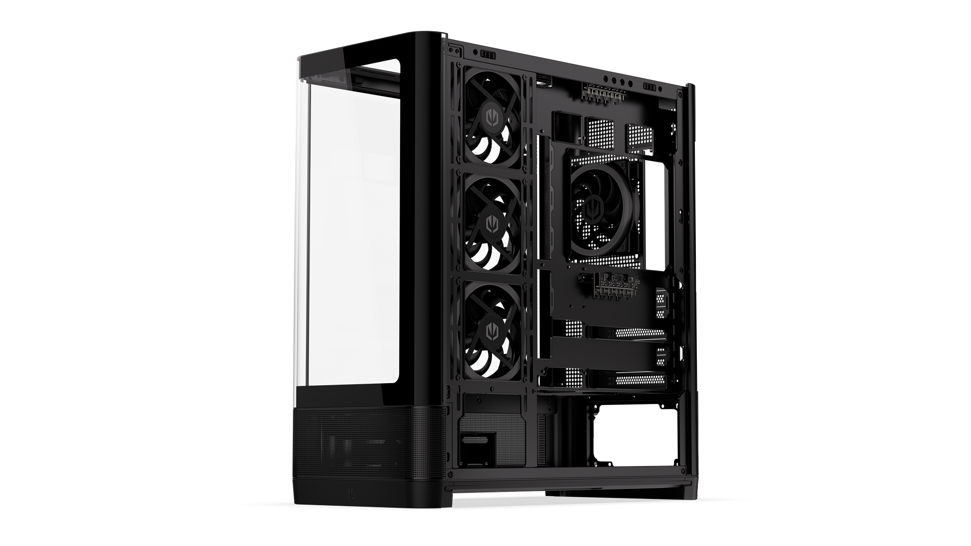 ENDORFY Aquarius 8000 Corona EY2A021-PC Case Right View Removed Panel Four Fans