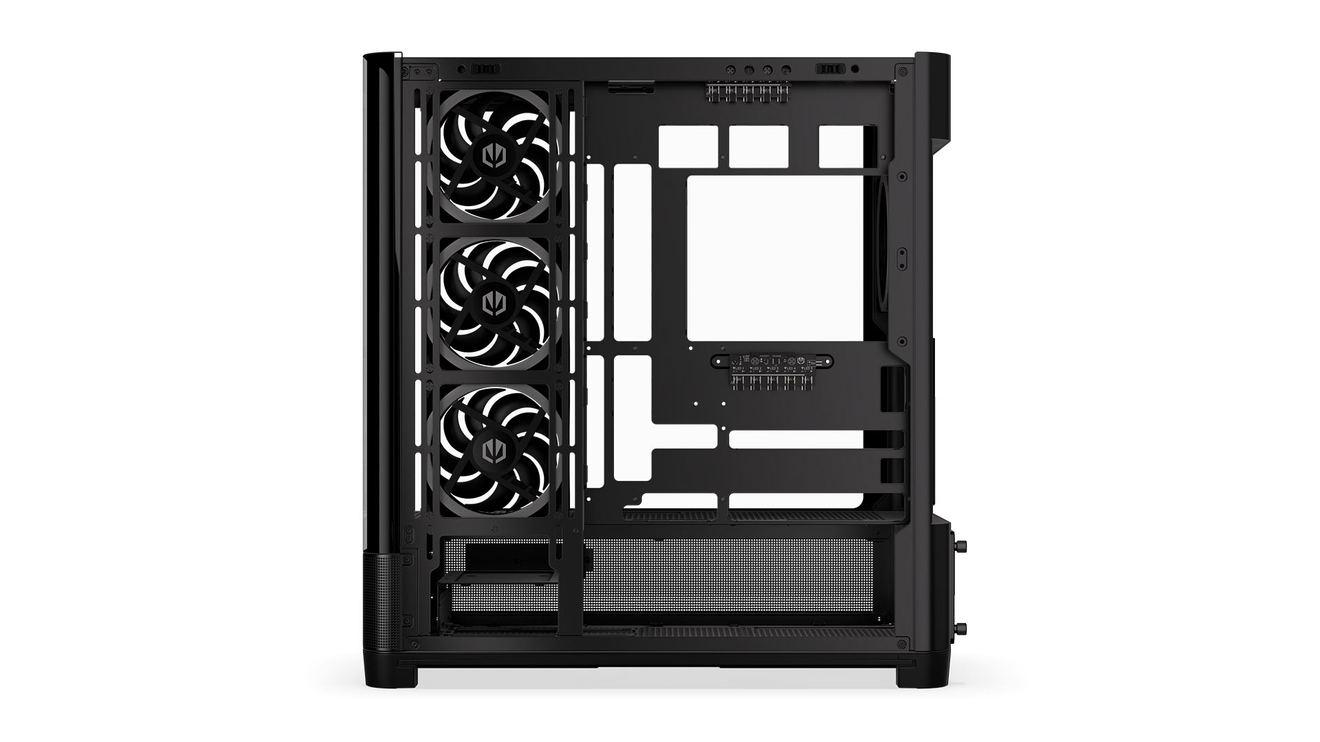 ENDORFY Aquarius 8000 Corona EY2A021-PC Case Right View Removed Panel Inside Fans