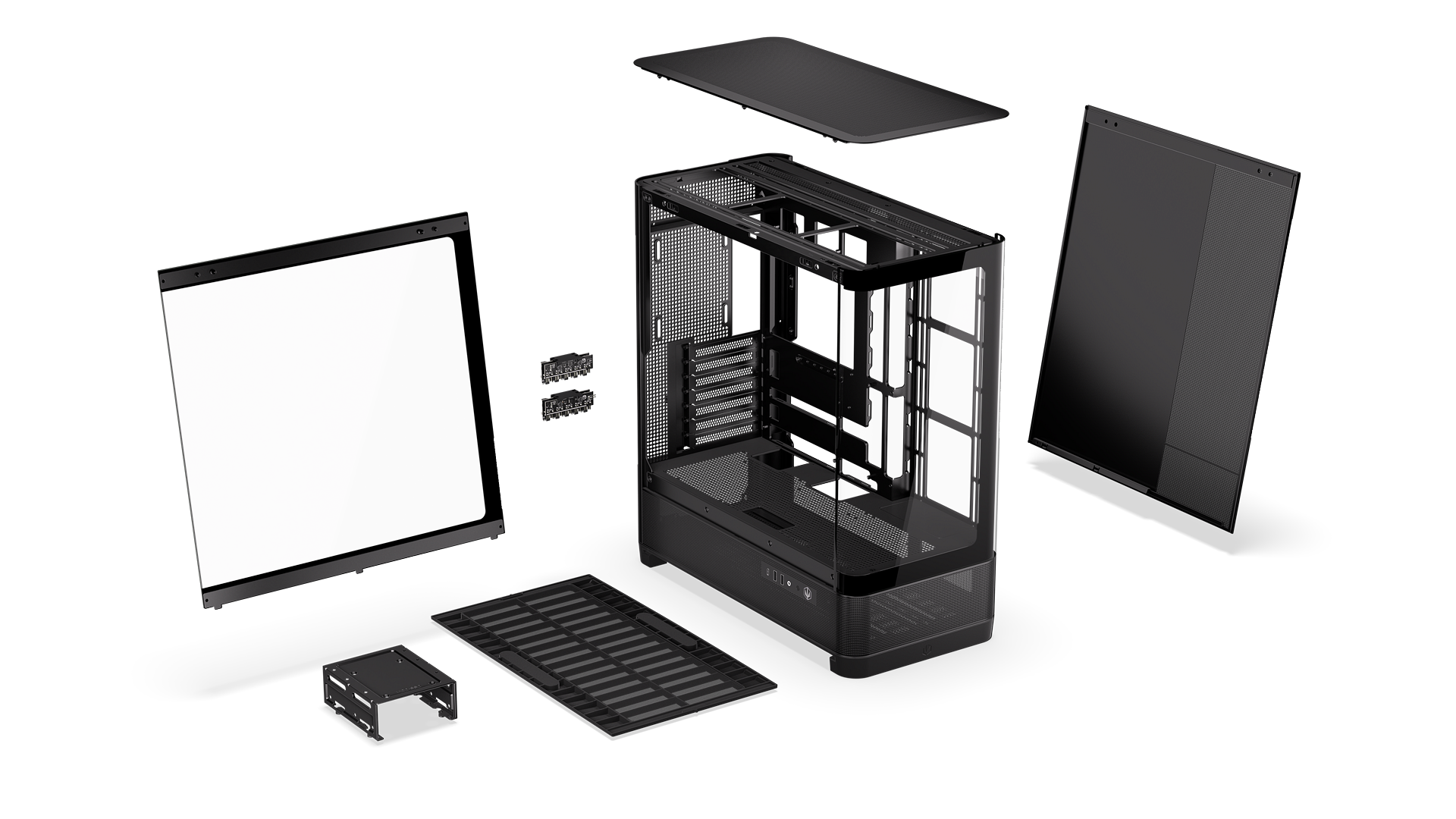 ENDORFY Aquarius 8000 Flex EY2A022-PC Case Explode View Black Disassembled Components
