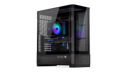 ENDORFY Aquarius 8000 Flex EY2A022-PC Case Front Left View Glass Side Front Panel Visible Illuminated Fans ARGB Logo Inscription ENDORFY Components