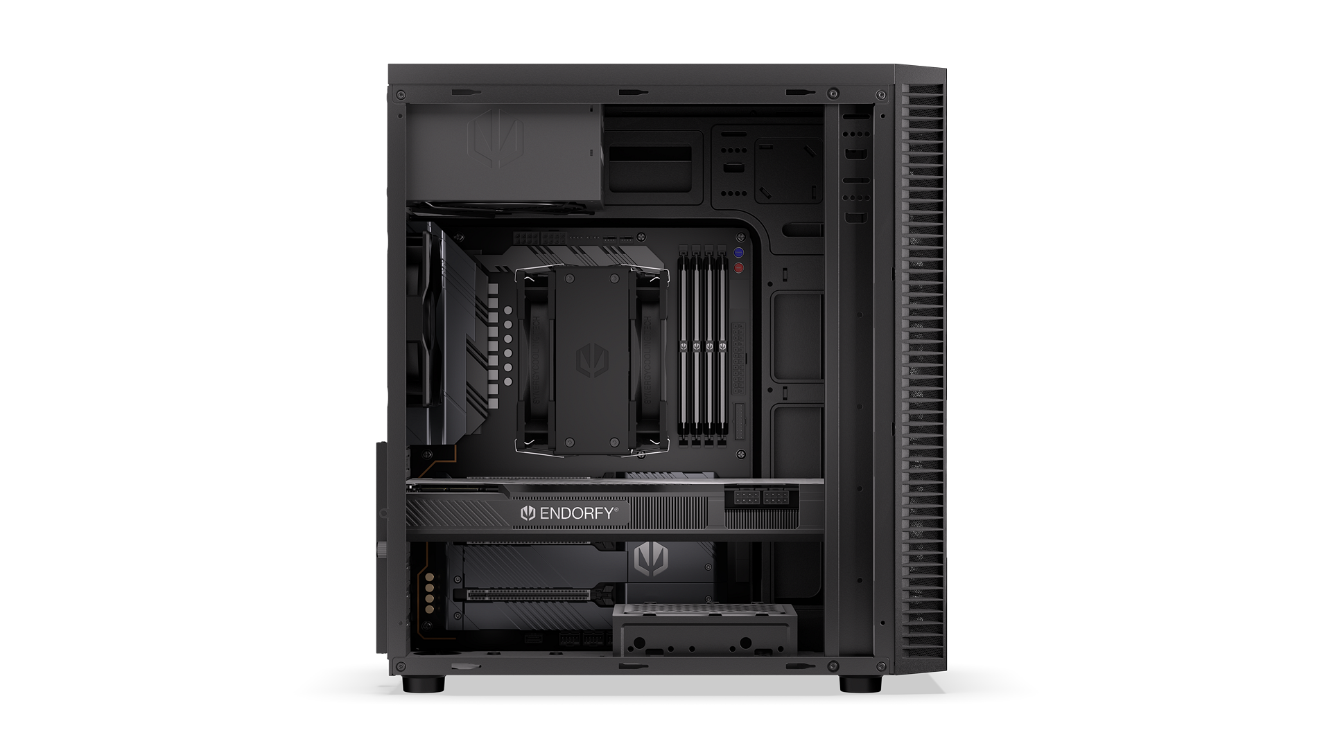 ENDORFY Armis 100 Solid EY2A015 PC Case Left Side Open View