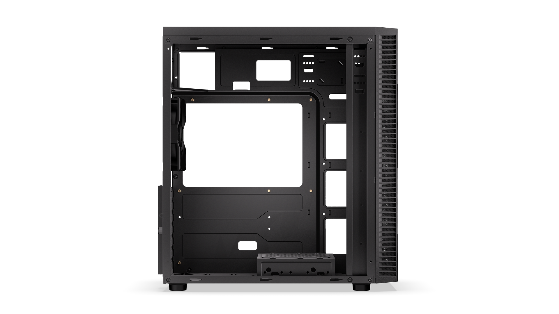 ENDORFY Armis 100 Solid EY2A015 PC Case Left Side Open Frame View