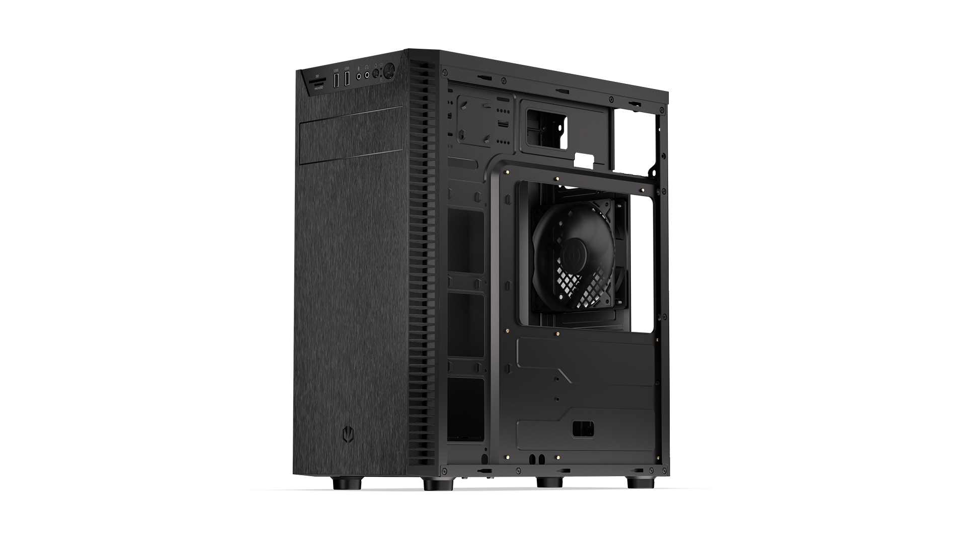 ENDORFY Armis 100 Solid EY2A015 PC Case Right Side Angle Open View