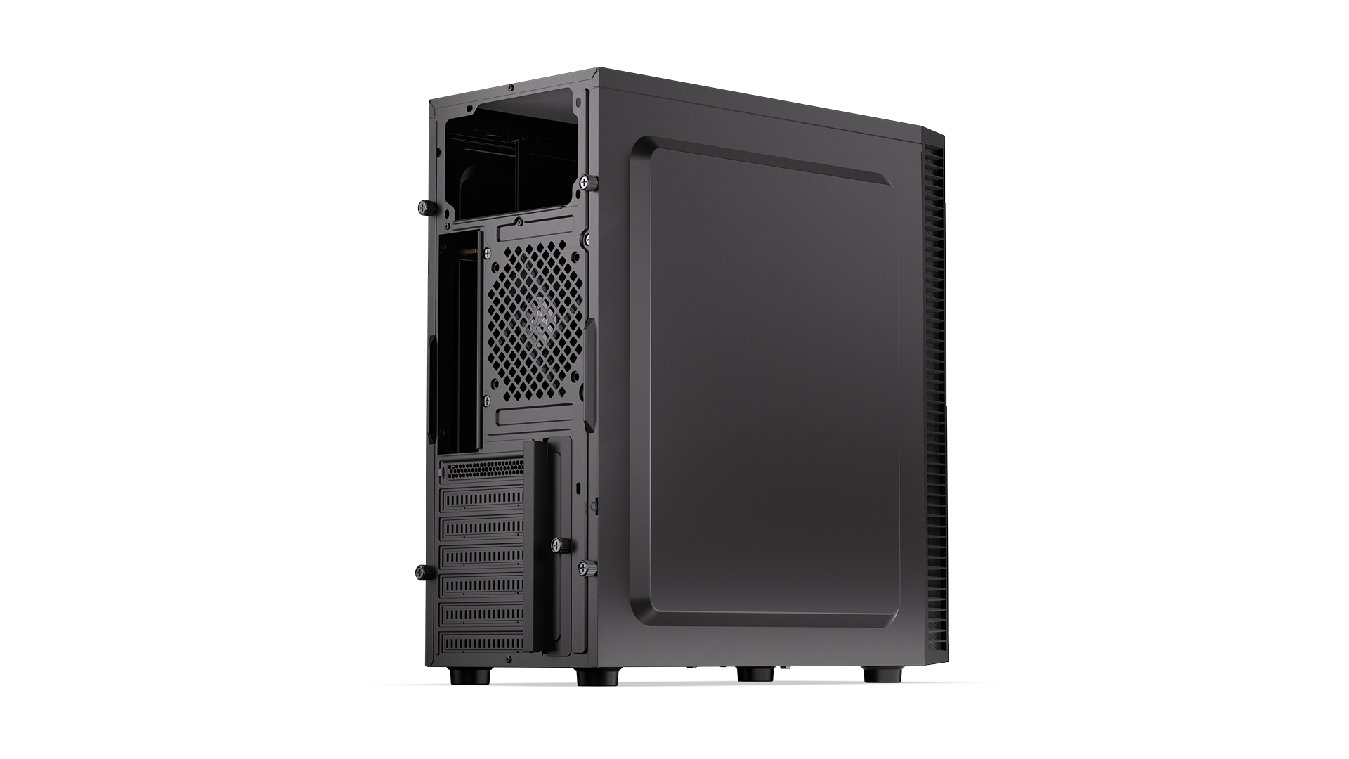 ENDORFY Armis 100 Solid EY2A015 PC Case Back Left Side Angle Closed View