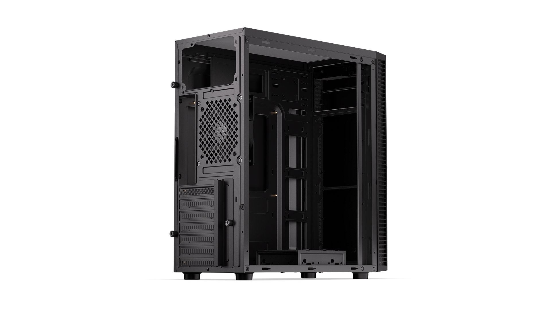 ENDORFY Armis 100 Solid EY2A015 PC Case Back Left Side Open View
