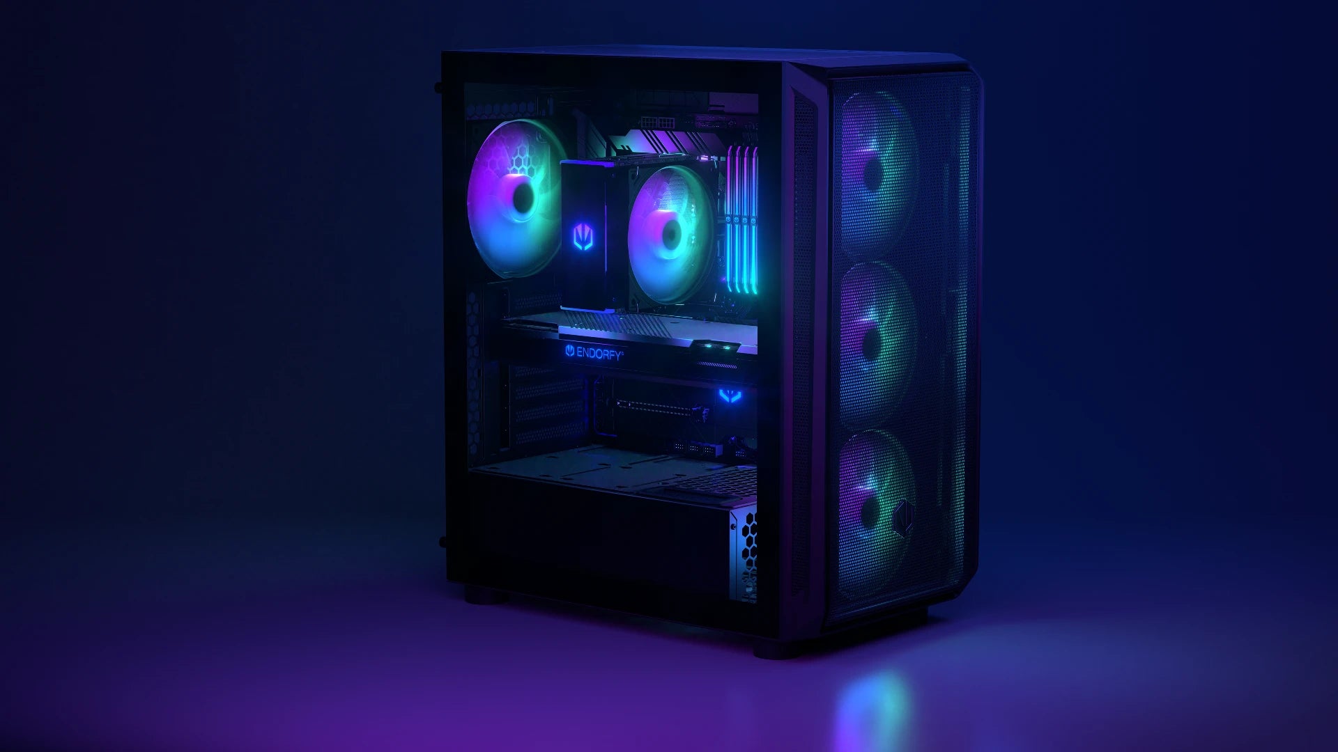 Podświetlenie ARGB wentylatorów Stratus 140 w obudowie Arx 500 ARGB sterowane kontrolerem
