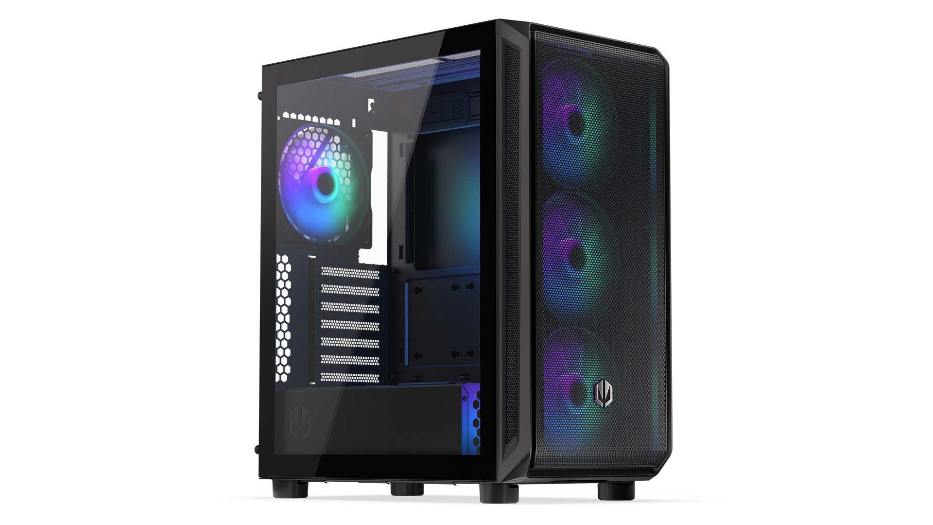 ENDORFY Arx 500 ARGB EY2A011-PC Case Left View Glass Panel Four Fans ARGB
