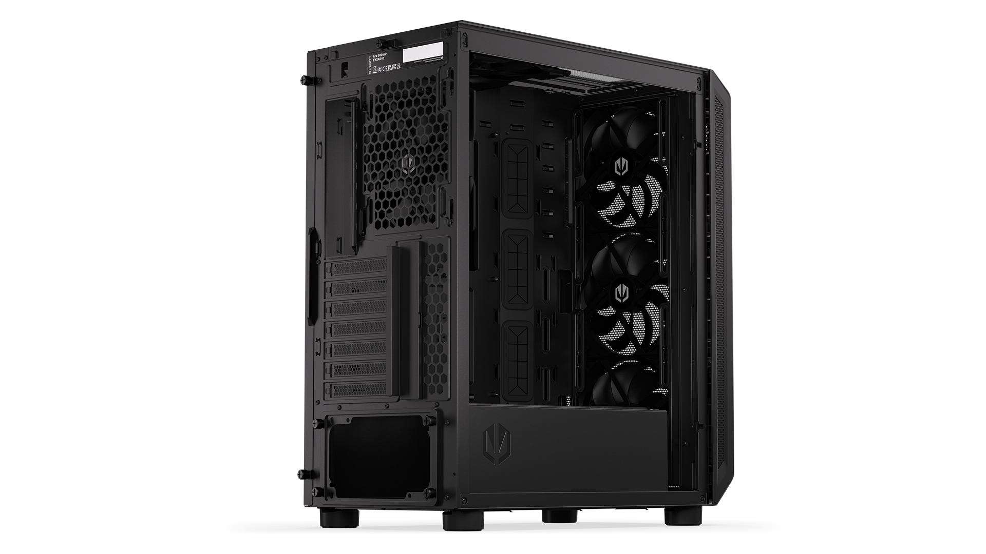 ENDORFY Arx 500 Air EY2A010-PC Case Back Left View Rear Removed Panels