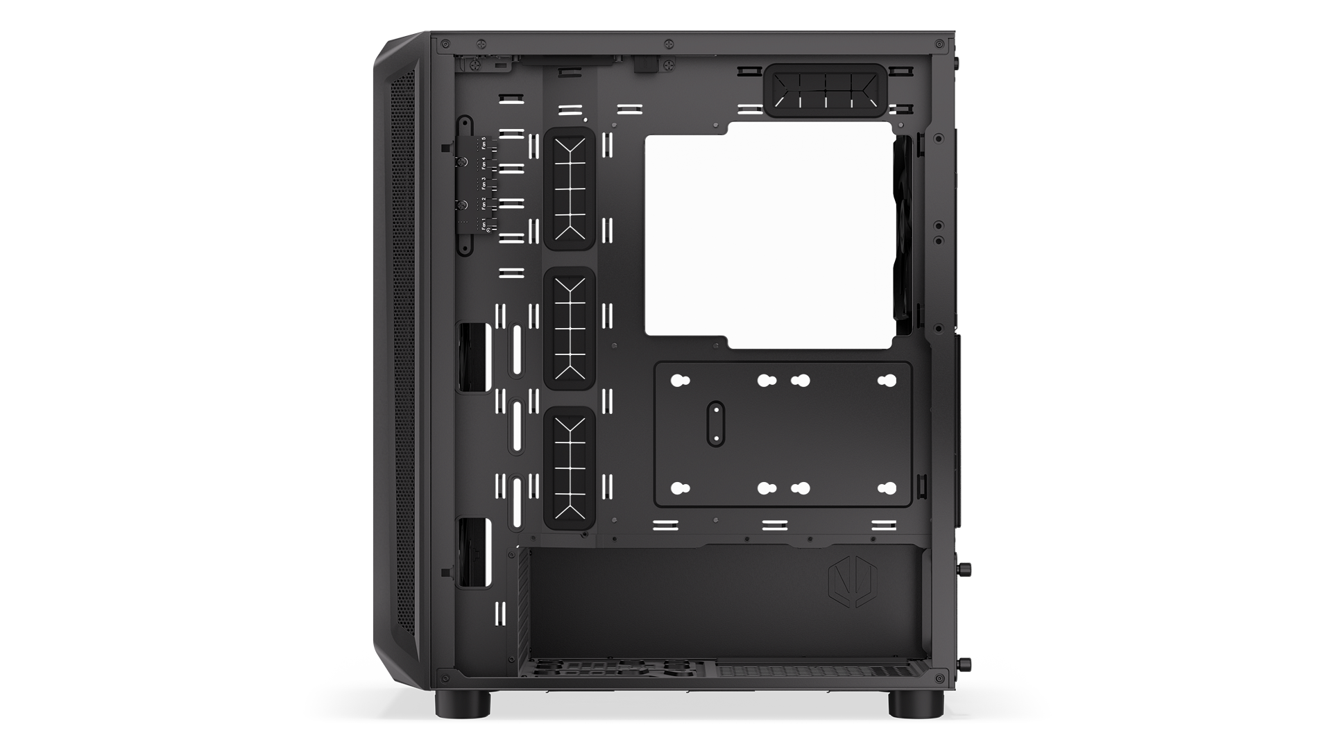 ENDORFY Arx 500 Air EY2A010-PC Case Right View Panel Removed Panel Empty Interior
