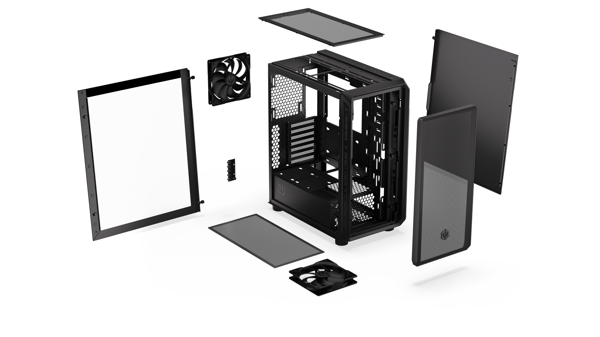 ENDORFY Arx 500 Core EY2A016-PC Case Explode View Black Disassembled Components