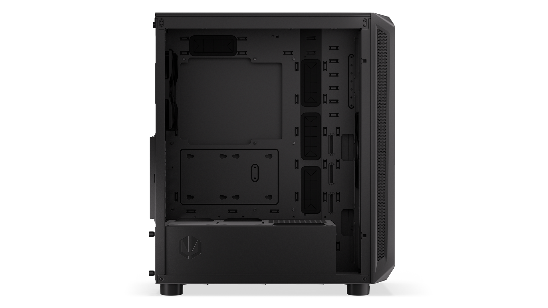 ENDORFY Arx 500 Core EY2A016-PC Case Left View Without Glass Black Panel Inside Empty Interior