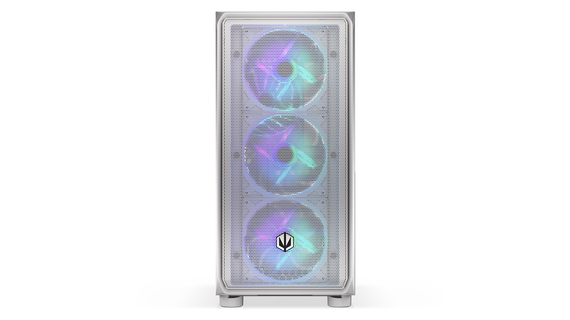 ENDORFY Arx 500 White ARGB EY2A018-PC Case Logo ENDORFY View Front Three Illuminated Fans