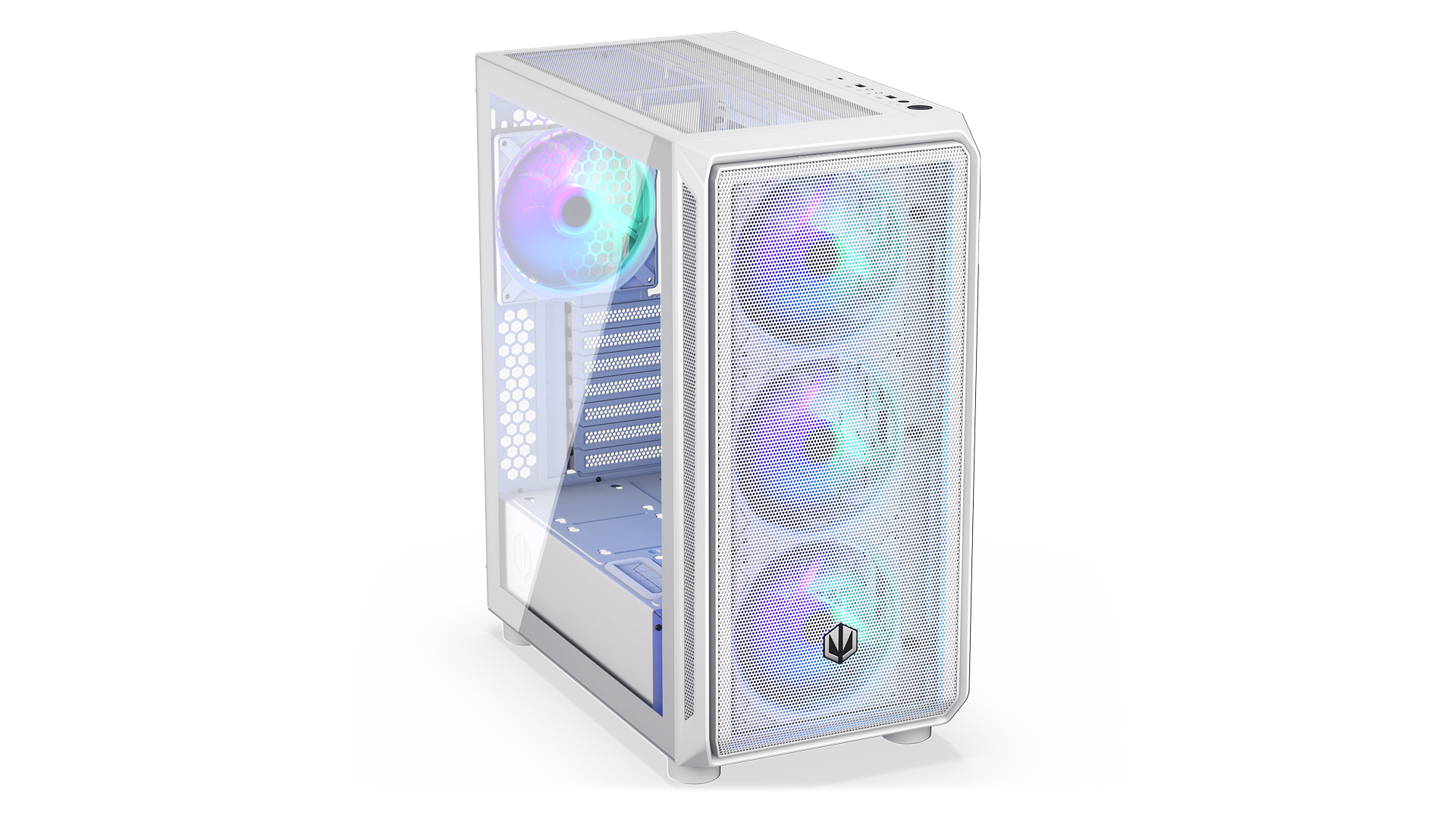ENDORFY Arx 500 White ARGB EY2A018-PC Case Logo ENDORFY View Front White Case