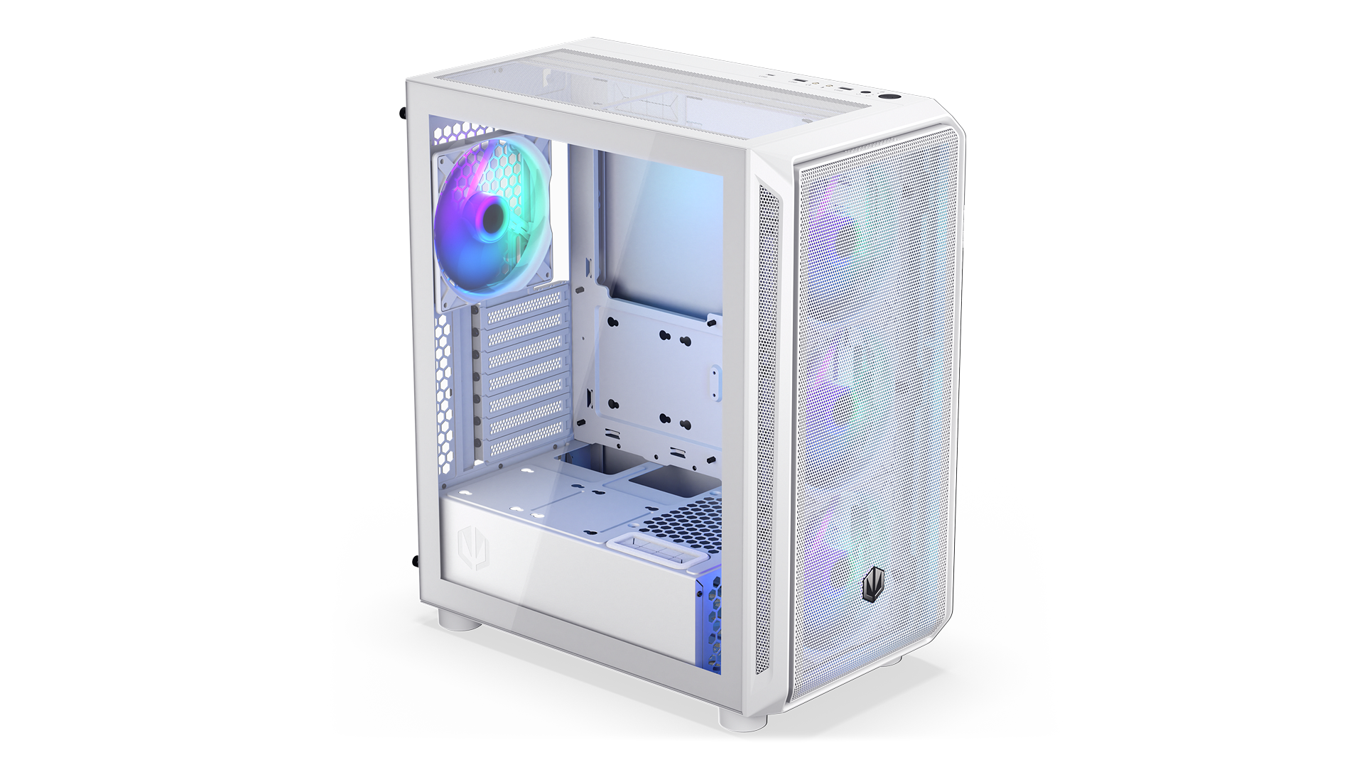 ENDORFY Arx 500 White ARGB EY2A018-PC Case Open Side Panel View ARGB