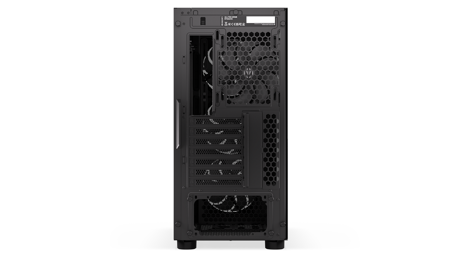 ENDORFY Arx 700 ARGB EY2A013 -PC Case Back View Inside Black Case