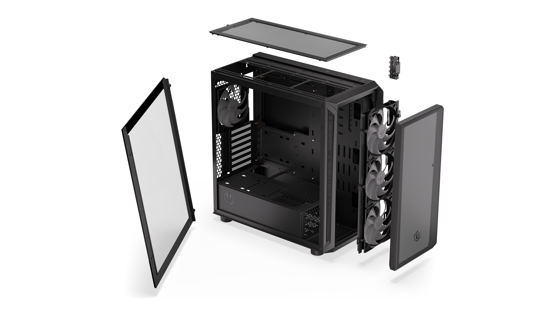 ENDORFY Arx 700ARGB EY2A013-PC Case Explode View Black Components
