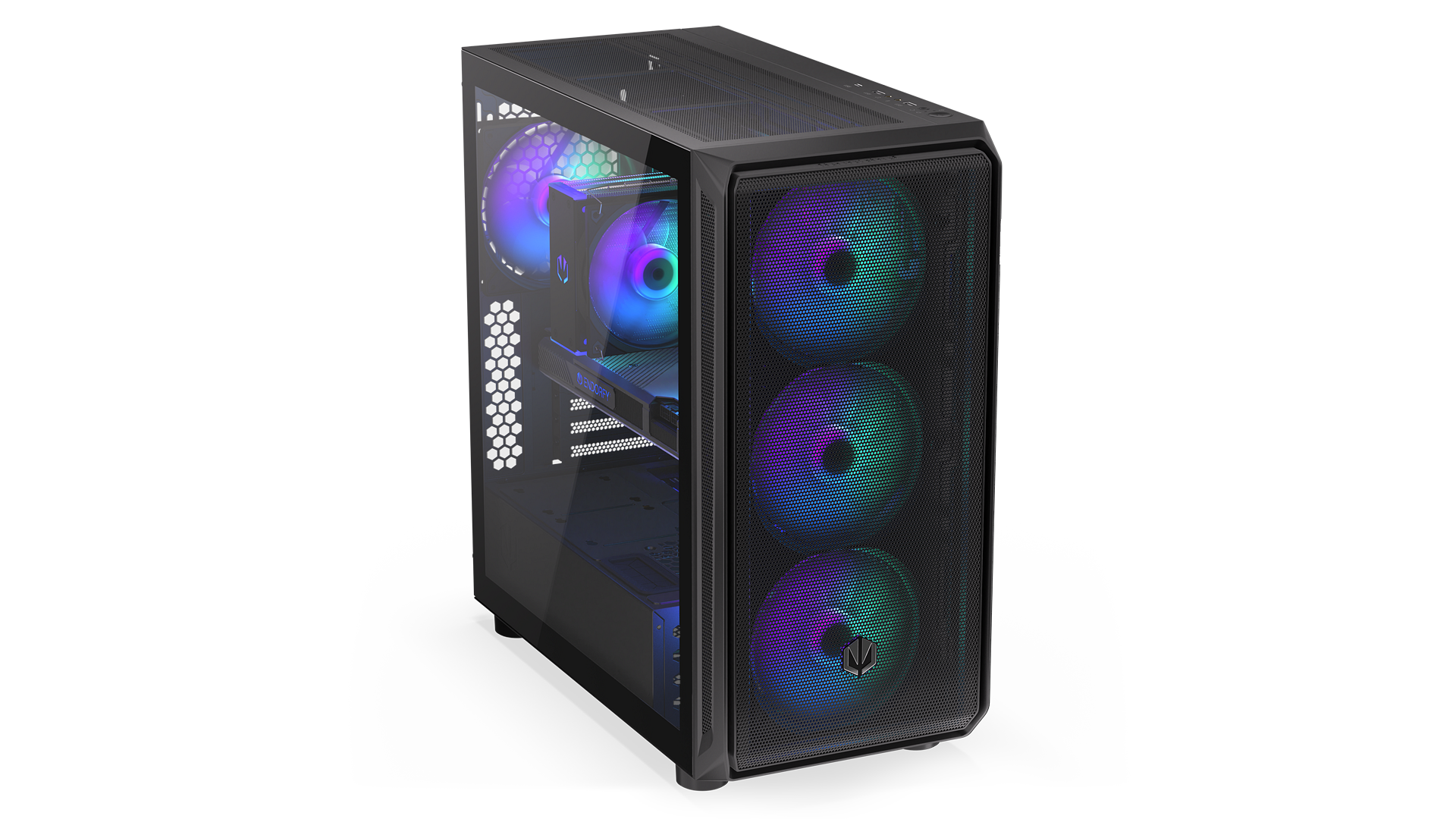 ENDORFY Arx 700 ARGB EY2A013 -PC Case Front Left View Fans ARGB