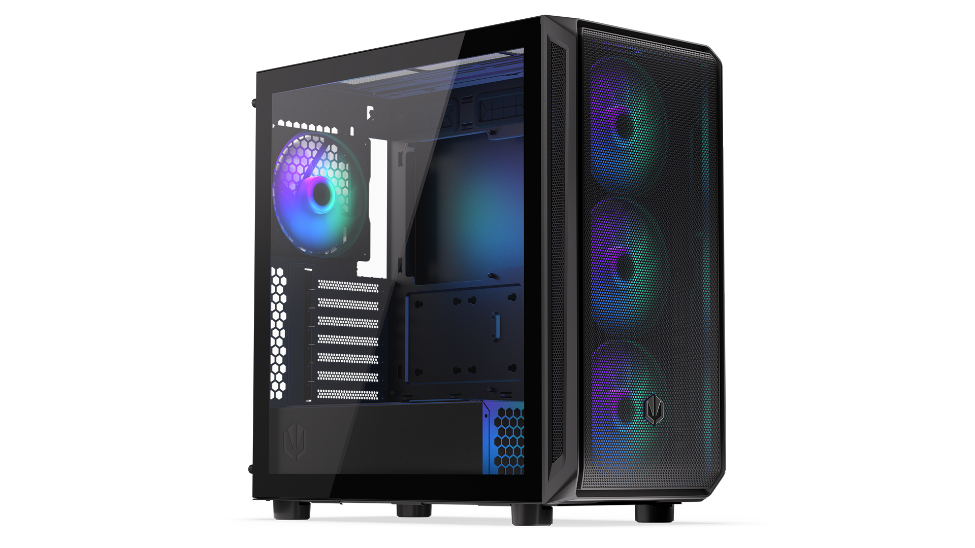 ENDORFY Arx 700 ARGB EY2A013-PC Case Left View Panel Interior Fans ARGB
