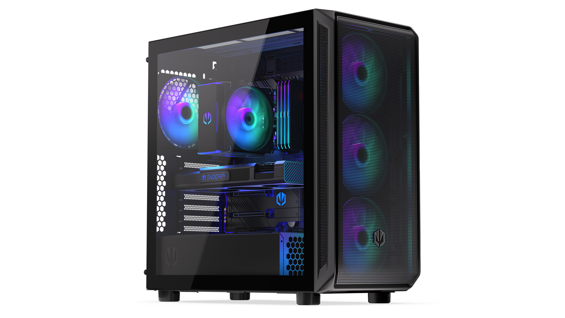 ENDORFY Arx 700 ARGB EY2A013 -PC Case Side Left View Glass Panel Logo ENDORFY ARGB