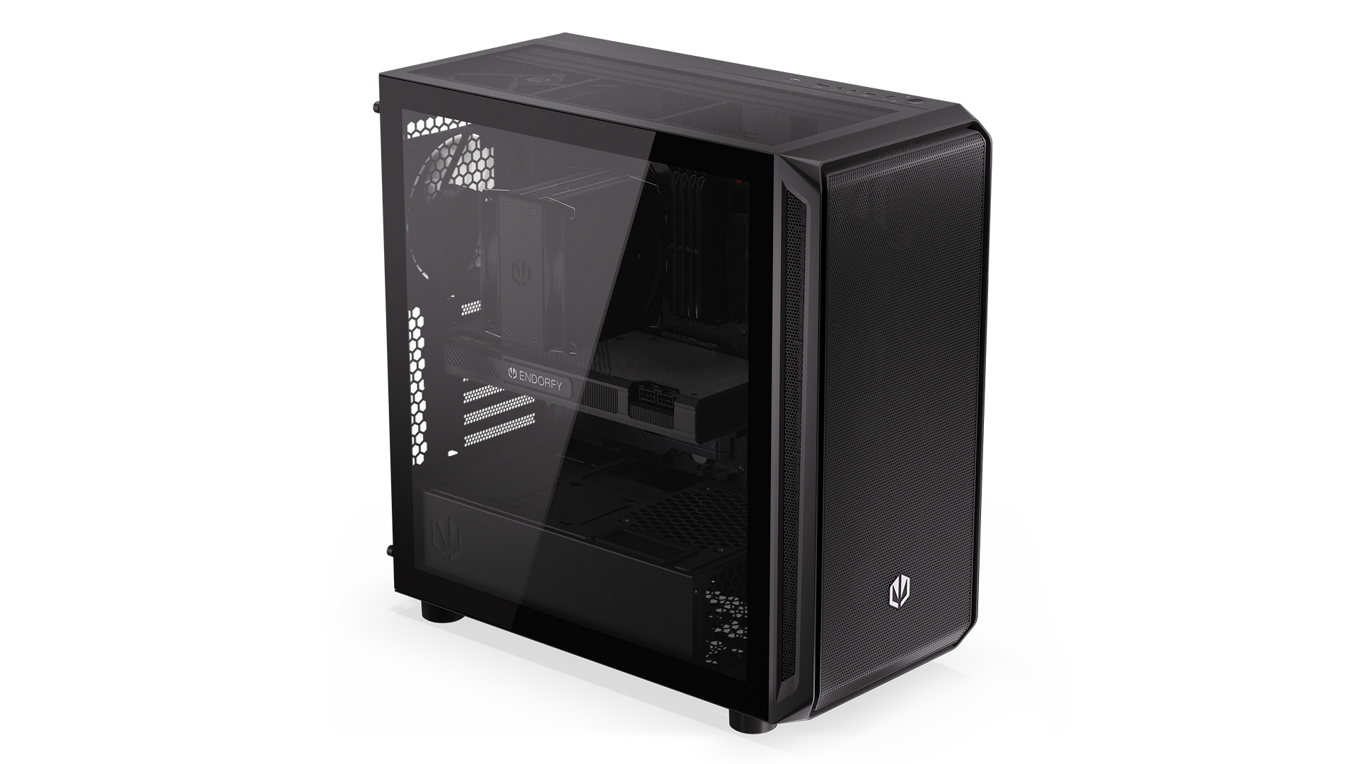ENDORFY Arx 700 Air EY2A012 - PC Case Side View Glass Panel Inside Inscription ENDORFY