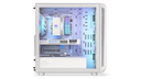 ENDORFY Arx 700 White ARGB EY2A017-PC Case Left View Glass Panel Inside Components Logo Inscription ENDORFY ARGB
