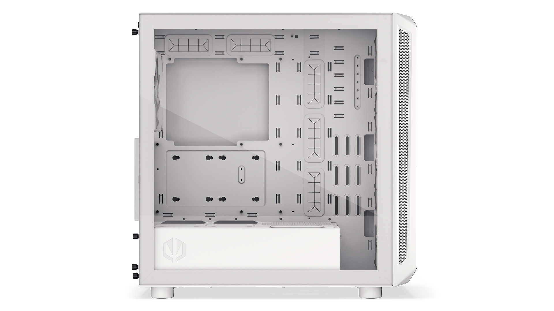 ENDORFY Arx 700 White ARGB EY2A017-PC Case Left View Inside Empty Interior