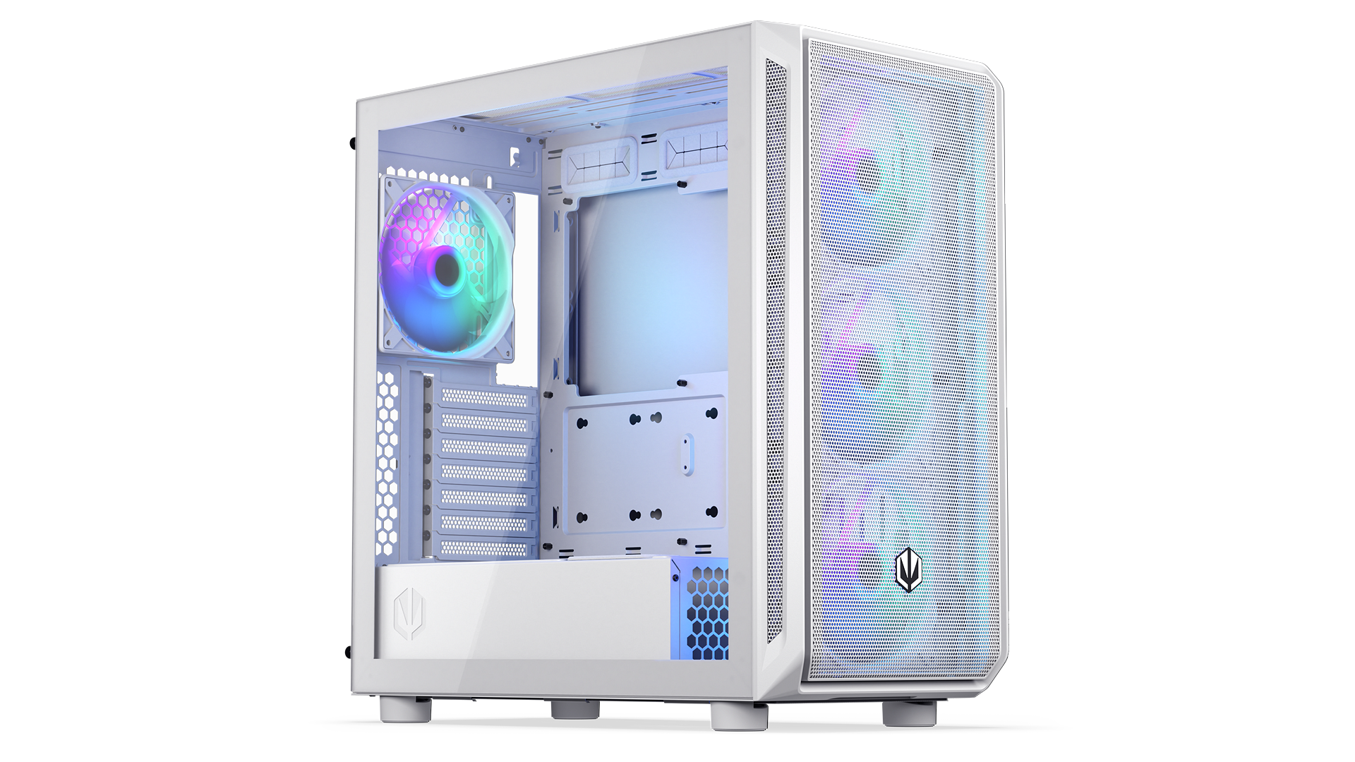 ENDORFY Arx 700 White ARGB EY2A017-PC Case Left View Panel Interior Fans ARGB