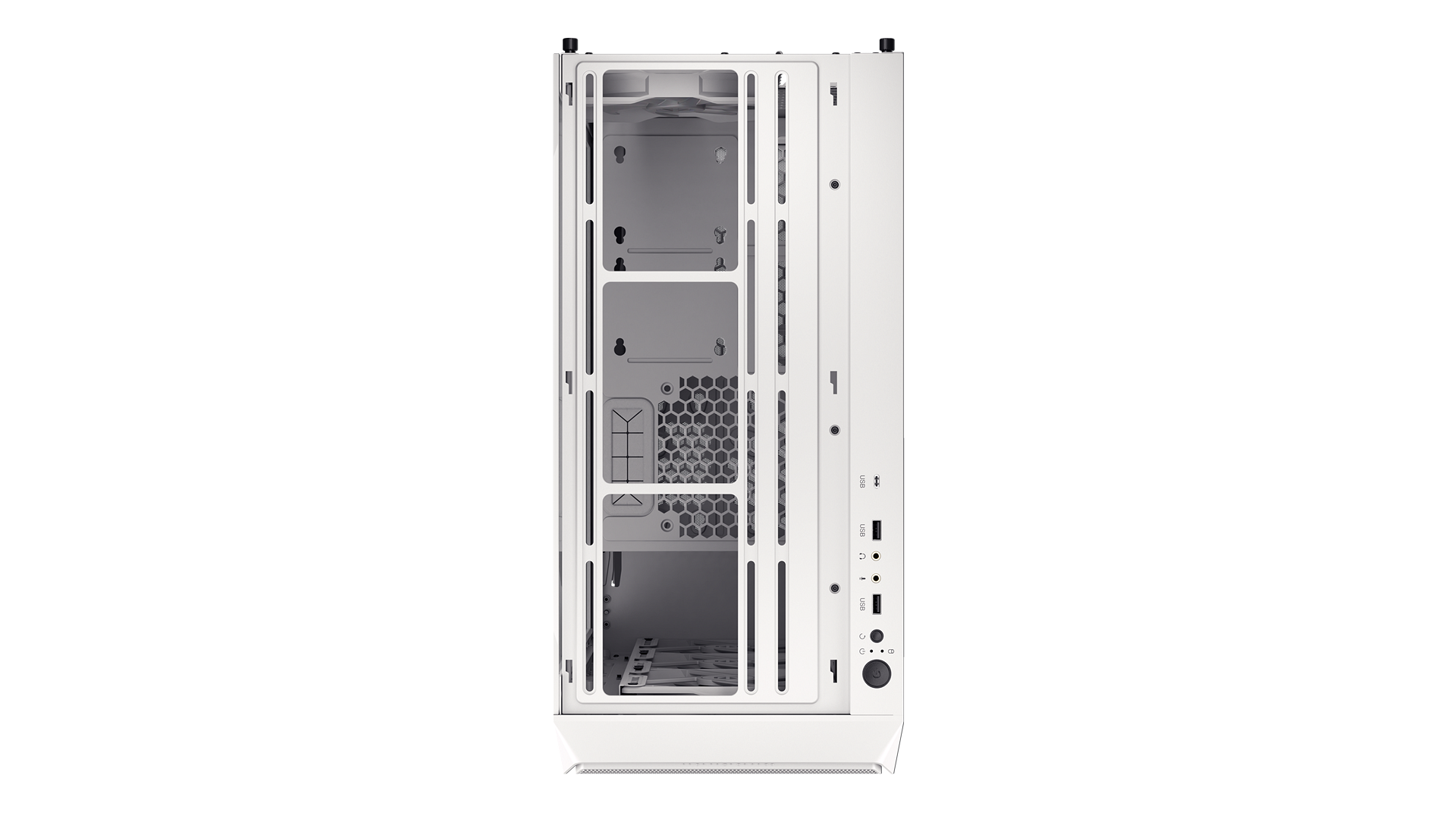 ENDORFY Arx 700 White ARGB EY2A017-PC Case Top View IO Panel Interior Case