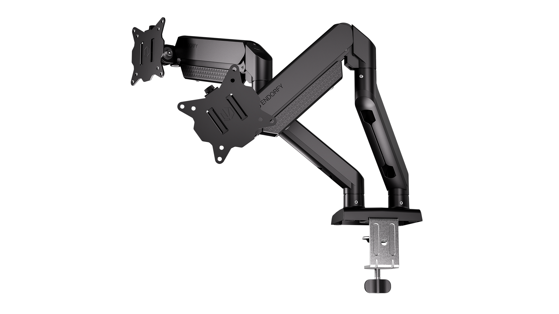 ENDORFY Atlas GS Double EY8F009 Monitor Double Arm Black Back Pivot View