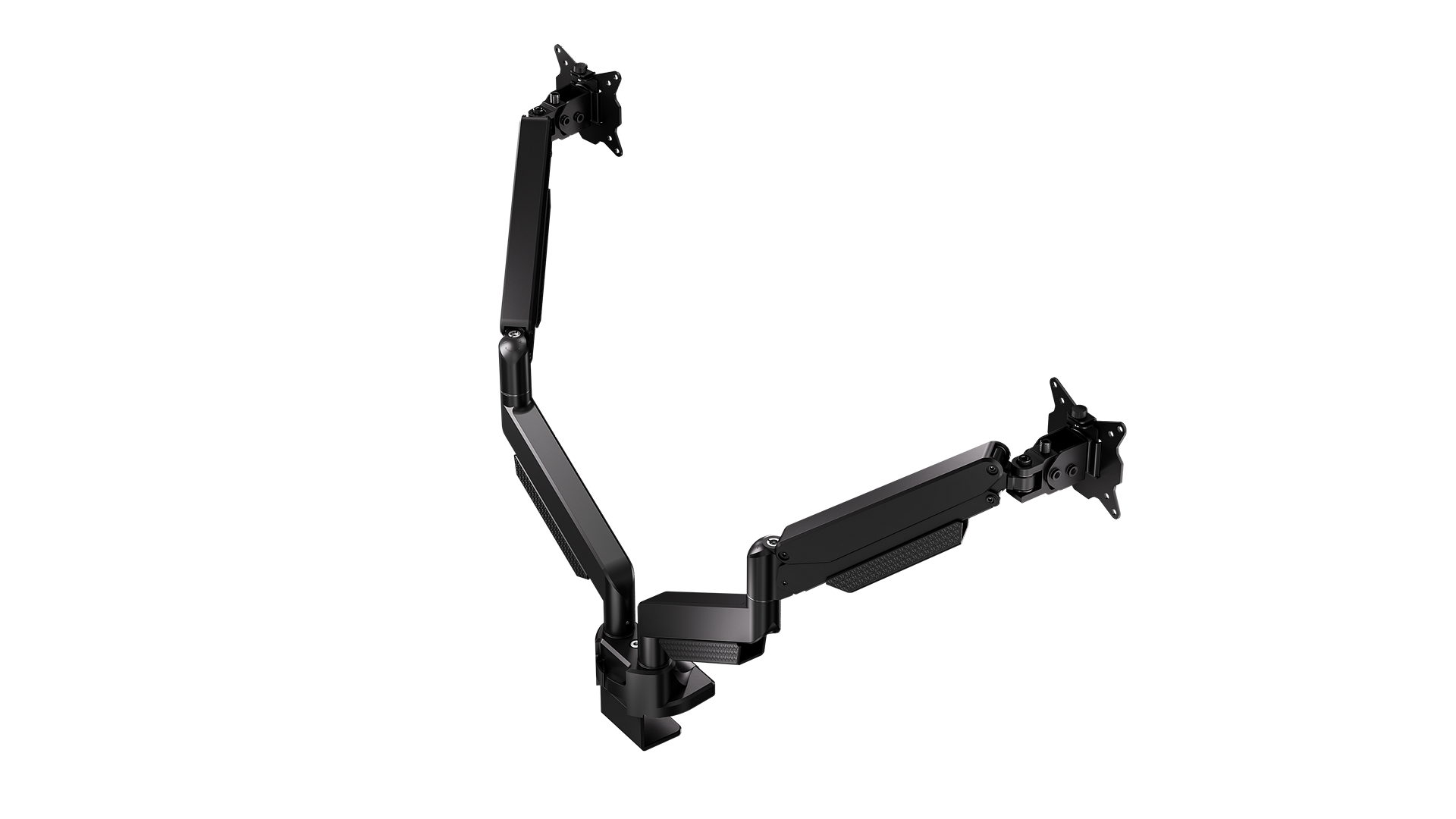 ENDORFY Atlas GS Pro Double EY8F007 Monitor Double Arm Black Back Left Top View Full Width
