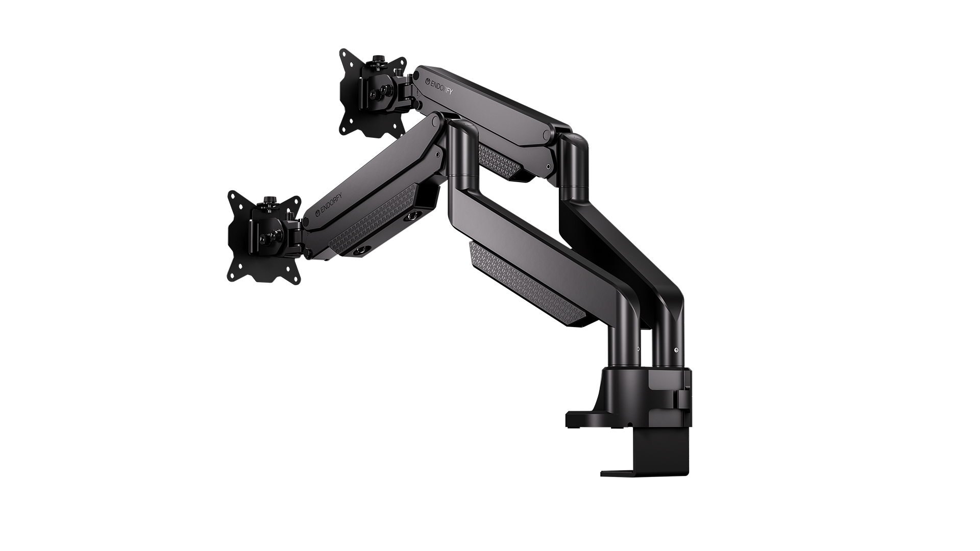 ENDORFY Atlas GS Pro Double EY8F007 Monitor Double Arm Black Back Right Top View