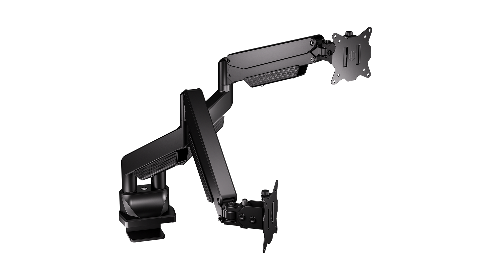 ENDORFY Atlas GS Pro Double EY8F007 Monitor Double Arm Black Front View Full Width