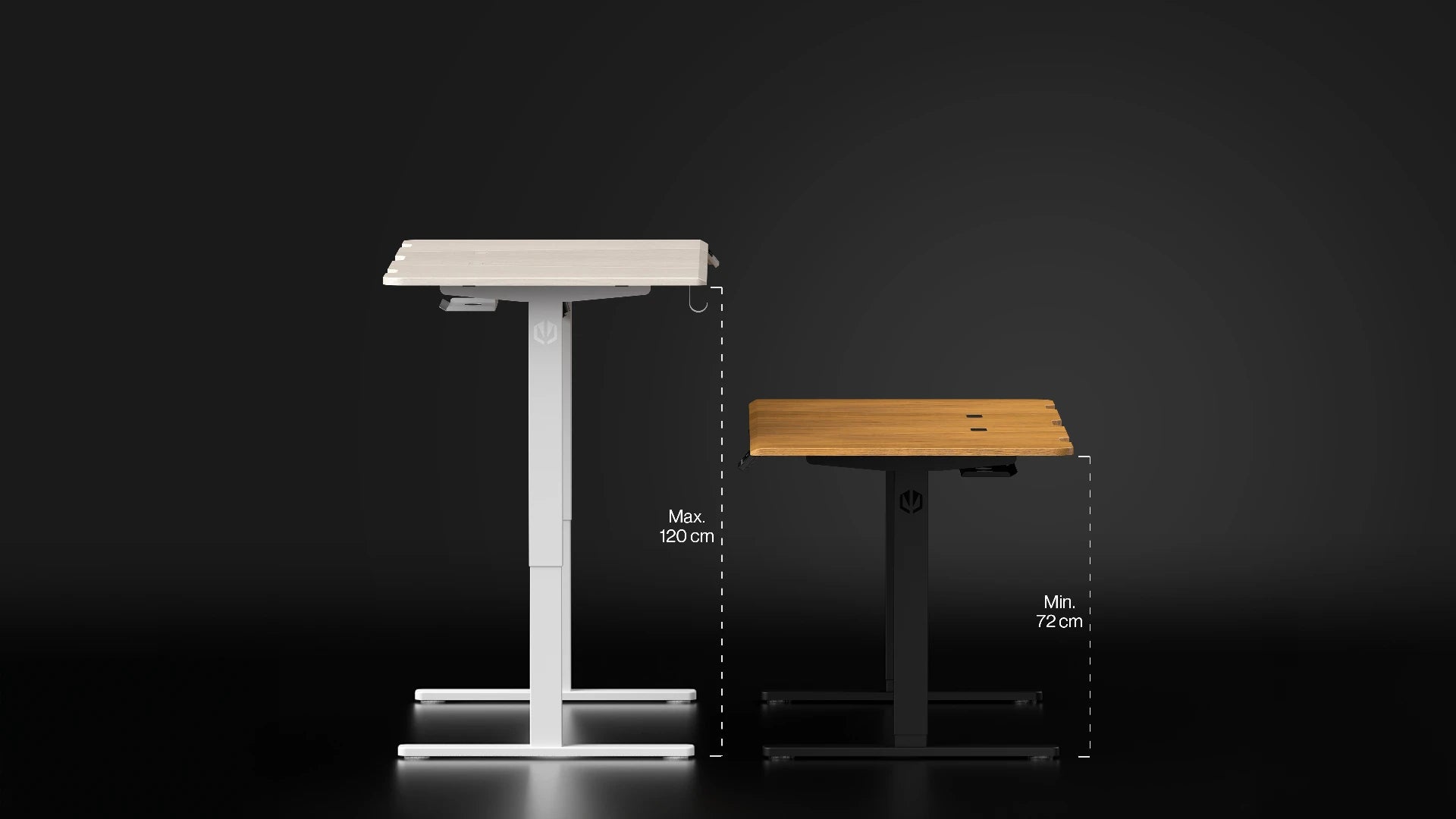 Mechanizm elektrycznej regulacji wysokości w biurku Atlas L Electric Dark Wood 