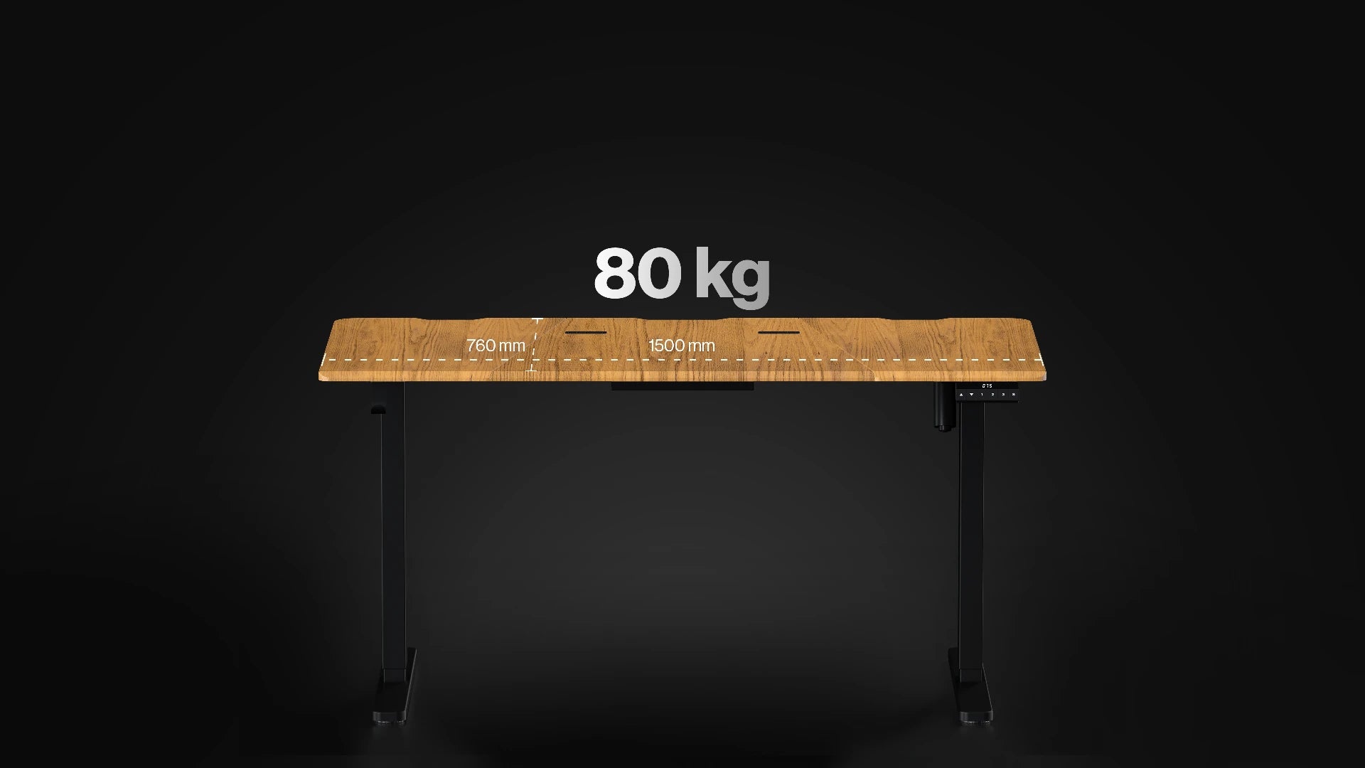 Blat biurka Atlas L Electric Dark Wood z wysokogatunkowej płyty MDF z drewnianym wykończeniem 