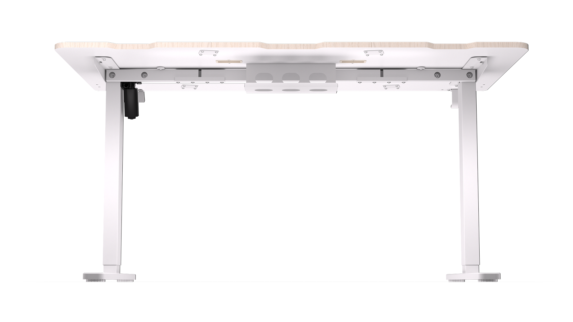 ENDORFY Atlas L Electric Light Wood EY8E005-Desk Back From Bottom View Edge Desk Top Indentation Space For Cables Legs