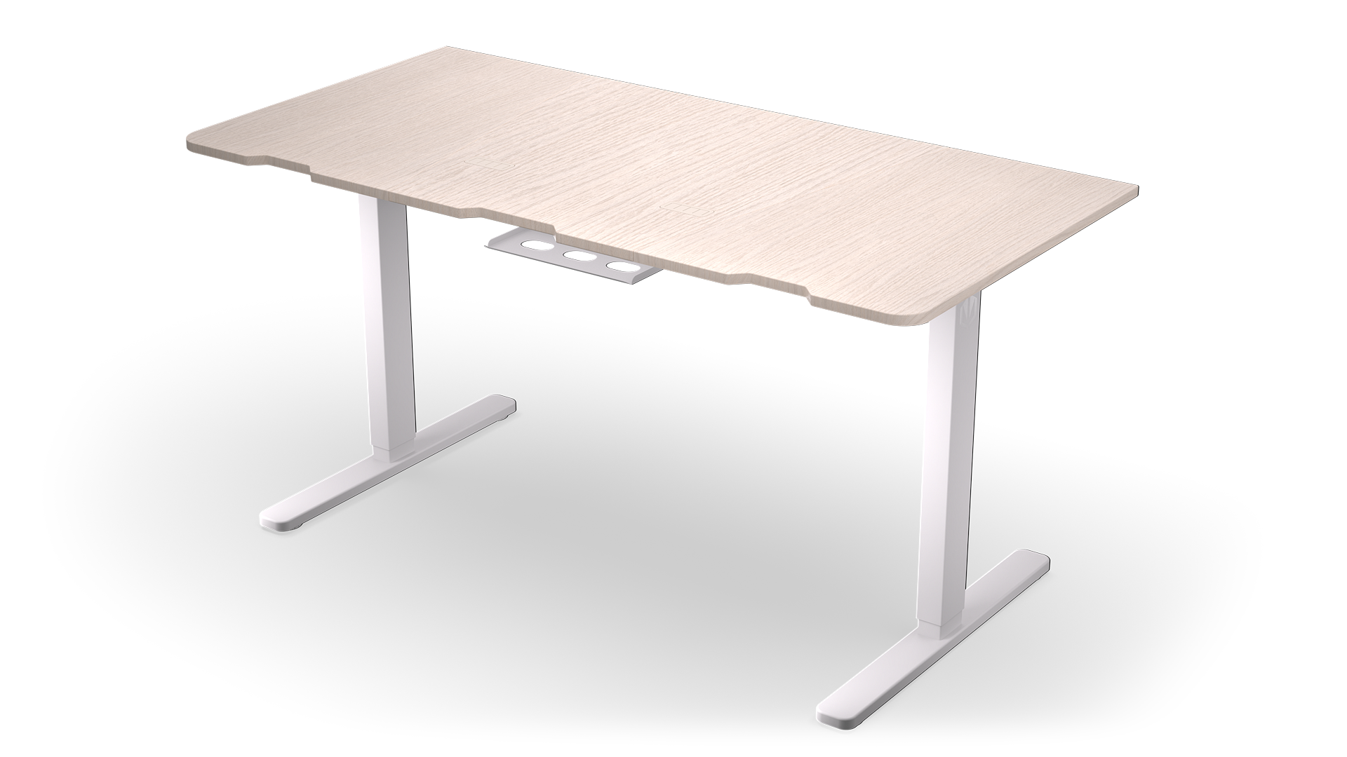ENDORFY Atlas L Electric Light Wood EY8E005-Desk Left Back View Edge Desk Top Indentation Space Cables