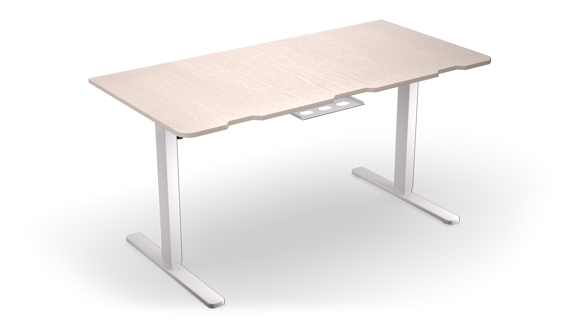 ENDORFY Atlas L Electric Light Wood EY8E005 - Desk Right Back View Edge Desk Top Indentation Space Cables