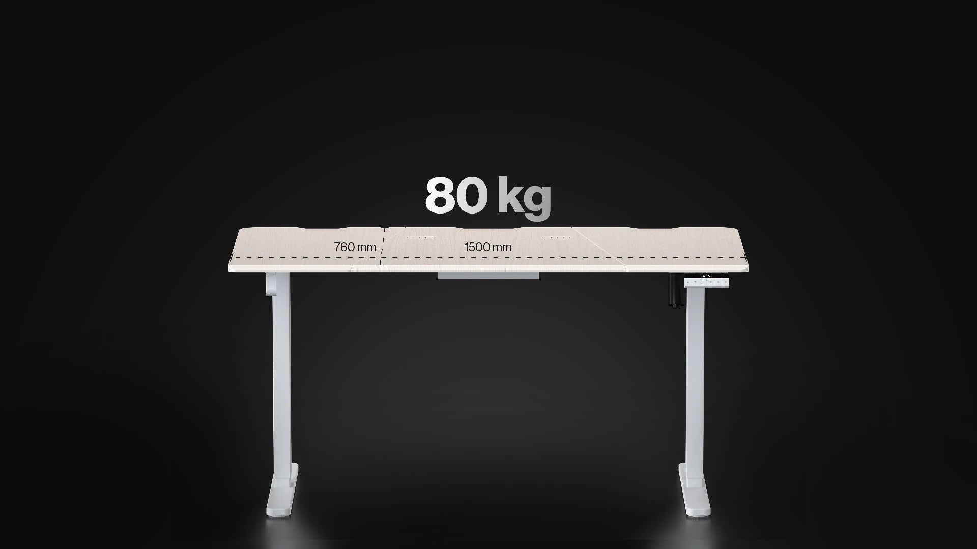 Blat biurka Atlas L Electric Light Wood z wysokogatunkowej płyty MDF z drewnianym wykończeniem